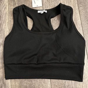 White Birch Boutique Brand Black Sports Bra Lounge Bra Women’s Size Medium NWT!